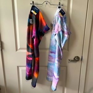 2 Pair Old Navy Active Girls High-Rise Go-Dry Leggings Powersoft pockets L 10/12